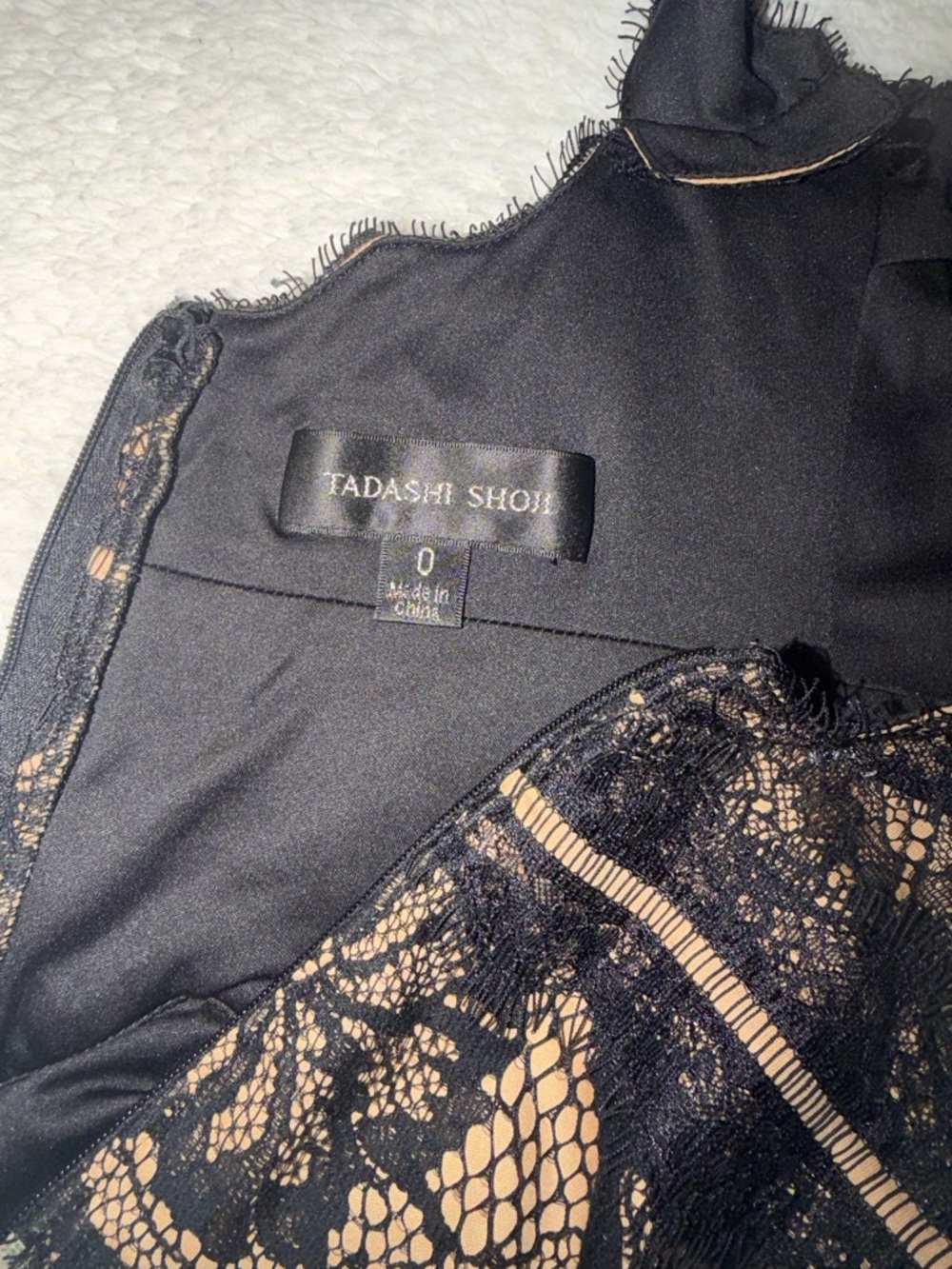 Tadashi Shoji Runway Black Lace Overlay Cocktail Dress - Picture 5 of 5